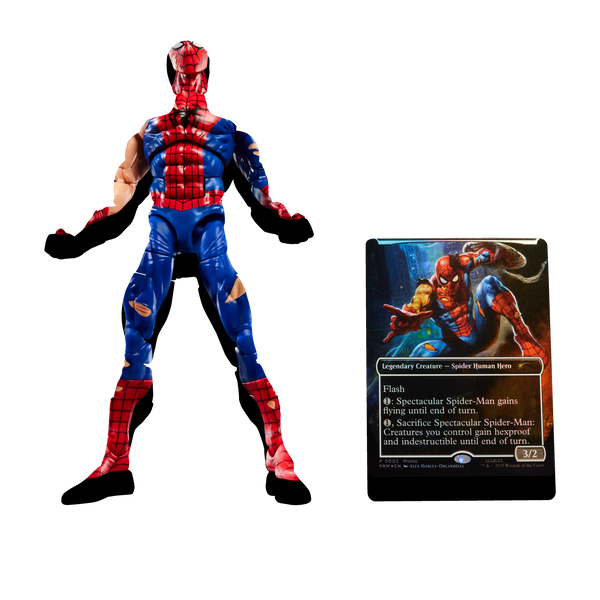 MARVEL CLASSIC LEGENDS - MAGIC: THE GATHERING BATTLE DAMAGED SPIDER-MAN - ACTION FIGURE 15CM