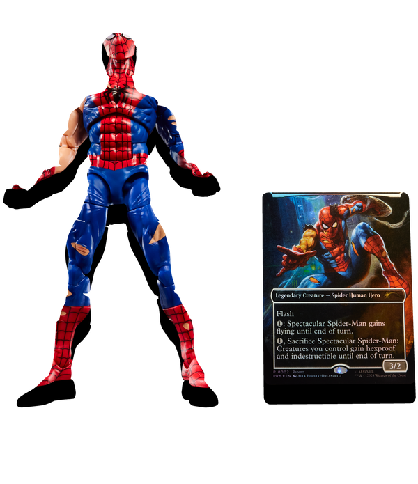 MARVEL CLASSIC LEGENDS - MAGIC: THE GATHERING BATTLE DAMAGED SPIDER-MAN - ACTION FIGURE 15CM MARVEL CLASSIC LEGENDS - MAGIC: THE GATHERING BATTLE DAMAGED SPIDER-MAN - ACTION FIGURE 15CM
