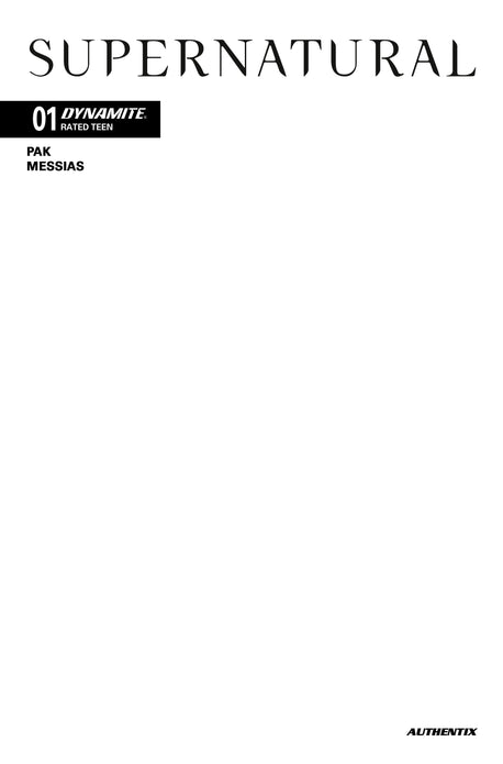 SUPERNATURAL #1 CVR G BLANK AUTHENTIX VAR