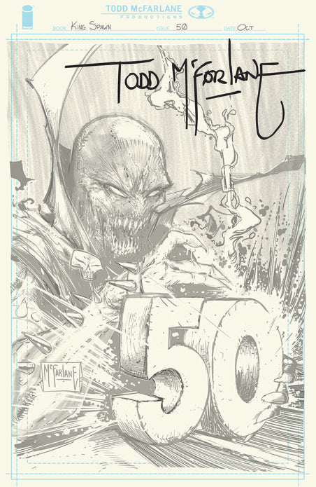 KING SPAWN #50 CVR G INC 1:1000 TODD MCFARLANE SKETCH VAR