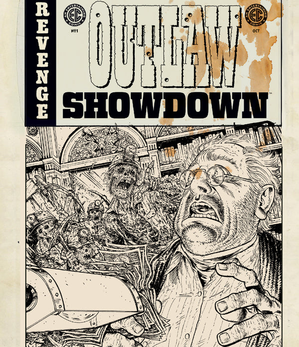 EC OUTLAW SHOWDOWN #1 CVR E INC 1:20 TONY MOORE B&W ARTIST EDITION VAR