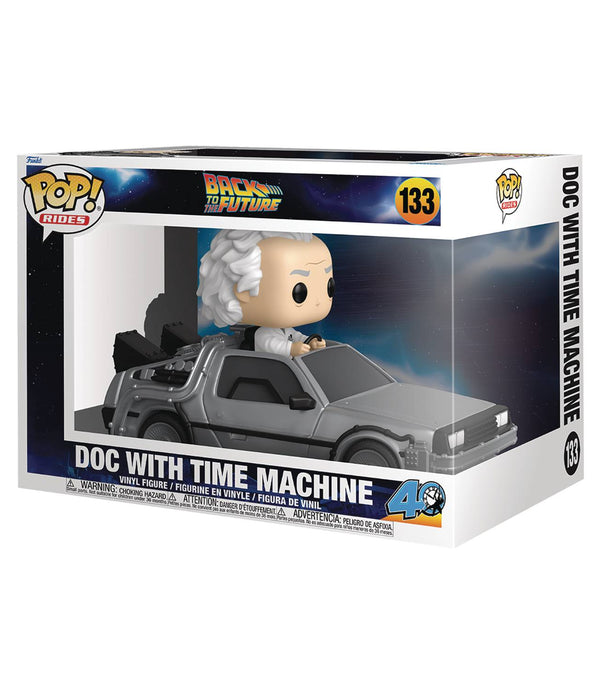 POP RIDES DLX BACK TO THE FUTURE S5 DOC W TIME MACHINE FIG (