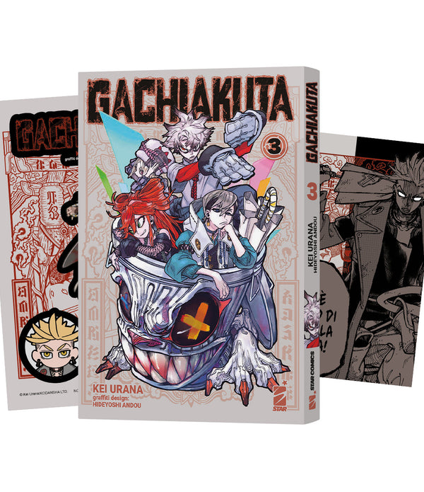GACHIAKUTA n. 3 VARIANT COVER EDITION CON 1 ILLUSTRATION CARD E 1 SET DI STICKER